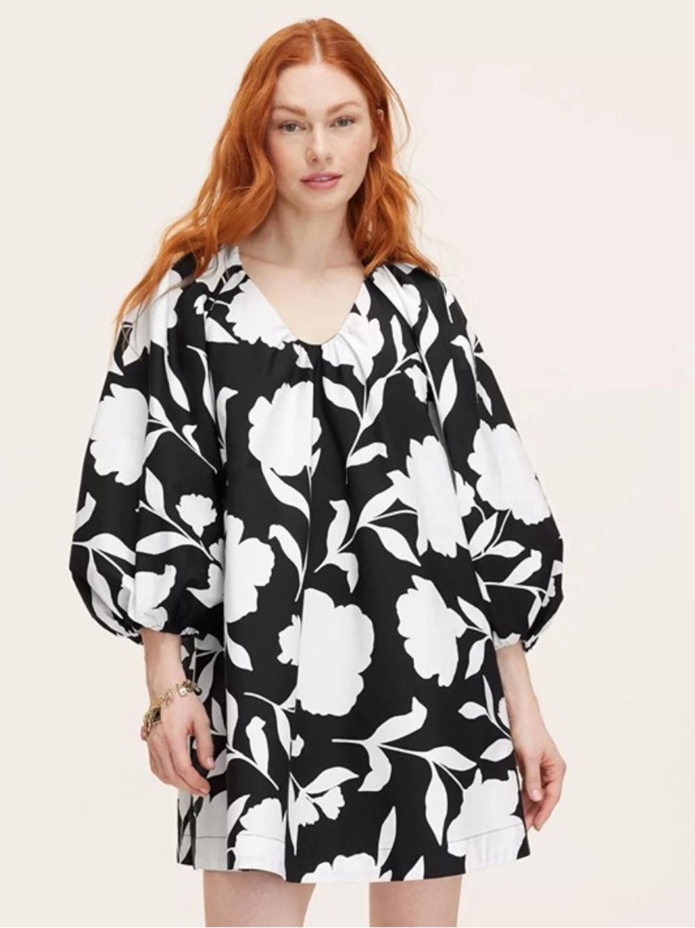 NWT  Kate Spade 4X Black and White Floral Dress